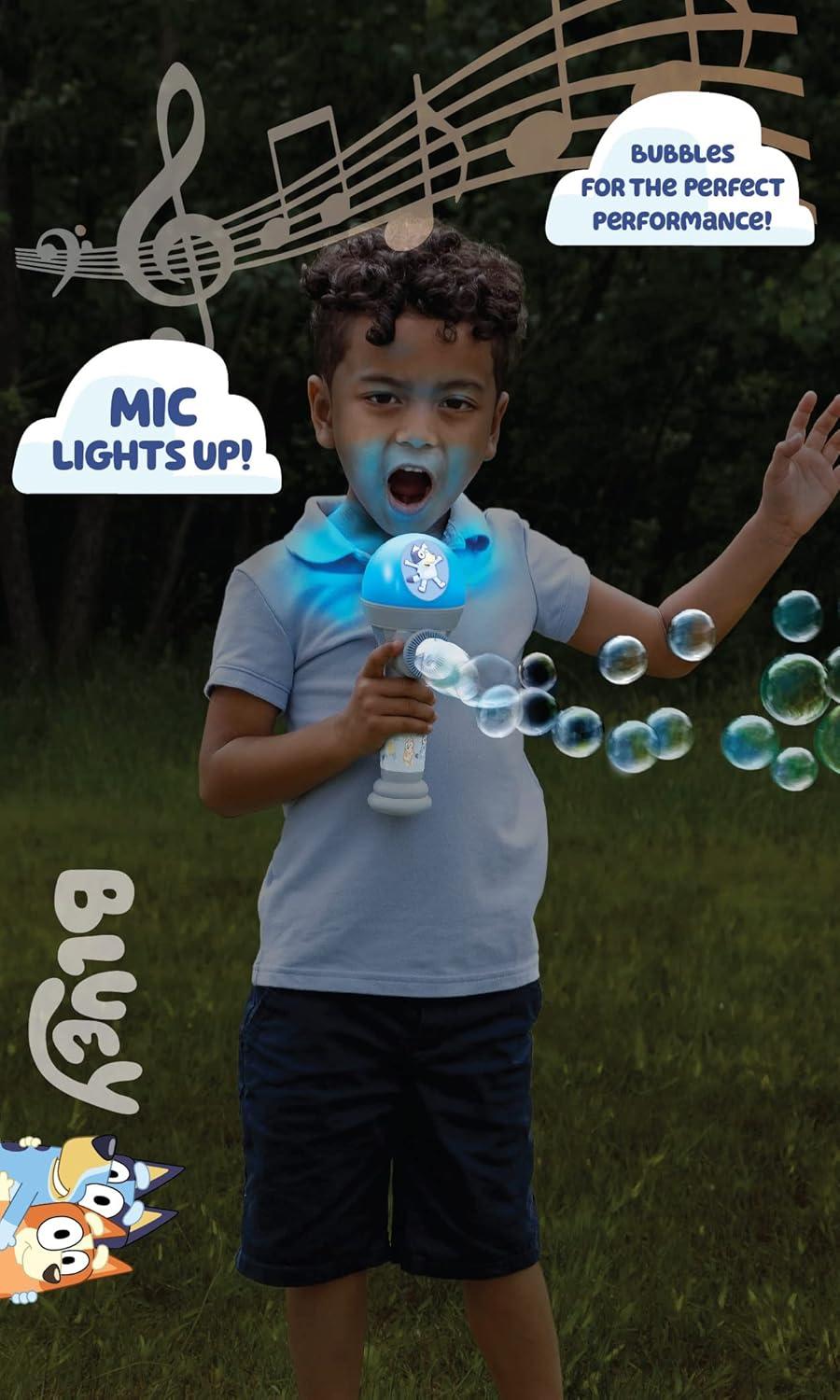 imageBLUEY Dance Mode Bubble Machine and Toy Microphone Bluey Toy for Baby Toddlers and Kids Includes Bubble SolutionOne Size