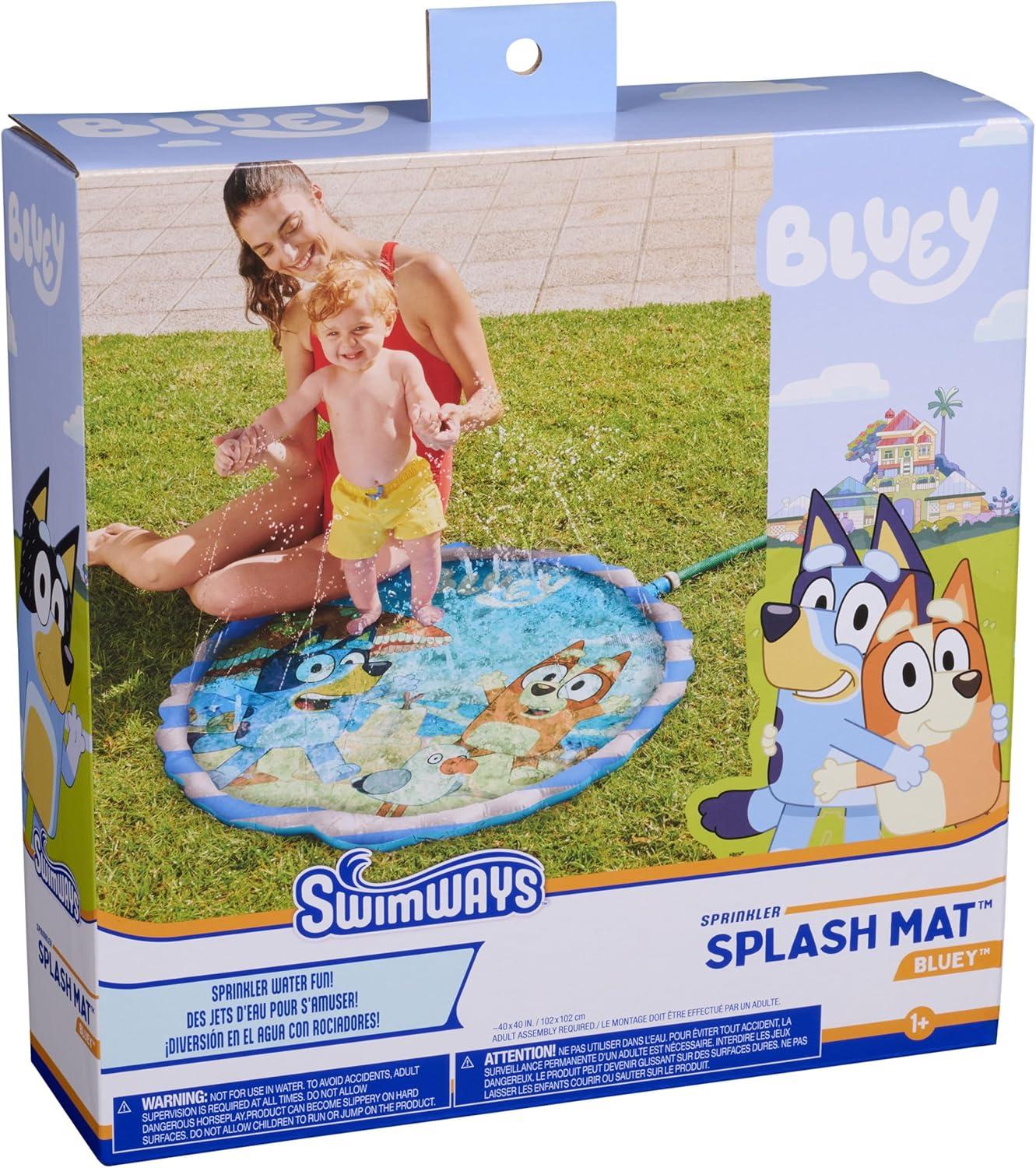 imageSwimWays Bluey Splash Mat Kids Splash Pad Outdoor Toys Bluey Party Supplies and Water Toys for Kids Ages 1 ampamp Up