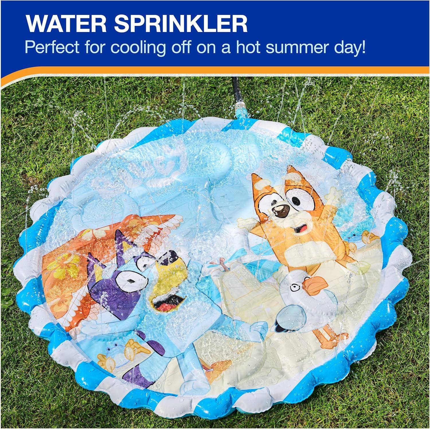 imageSwimWays Bluey Splash Mat Kids Splash Pad Outdoor Toys Bluey Party Supplies and Water Toys for Kids Ages 1 ampamp Up