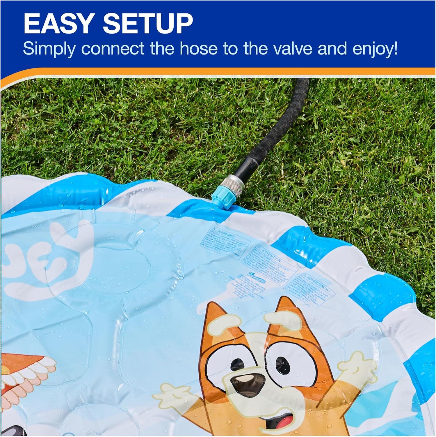 imageSwimWays Bluey Splash Mat Kids Splash Pad Outdoor Toys Bluey Party Supplies and Water Toys for Kids Ages 1 ampamp Up