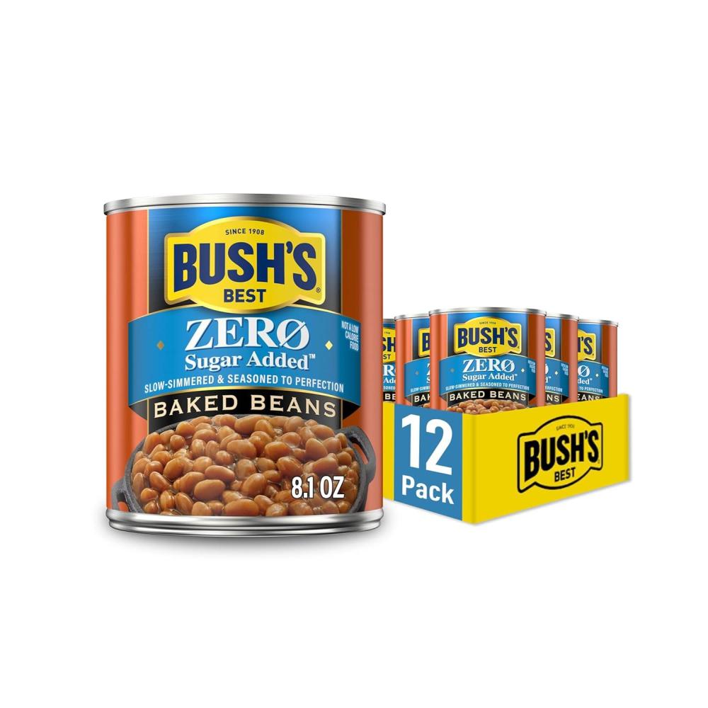 imageBUSHS BEST 158 oz Canned Bluey Original Baked Beans Source of Plant Based Protein and Fiber Low Fat Gluten Free Bluey Pack of 12Zero Sugar Added