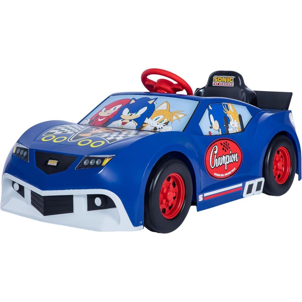 imageBluey 6V Ride On Car for Toddlers Interactive Electric Car for Kids with Sound Effects ampamp Music Riding Toy for Boys ampamp Girls Includes 6V Rechargeable Battery ampamp ChargerSonic The Hedgehog