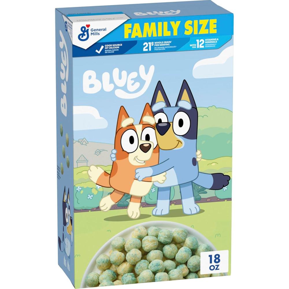 imageBluey Cereal Crispy Corn Cereal Puffs Made with Whole Grain Family Size 18 oz18 Ounce Pack of 1