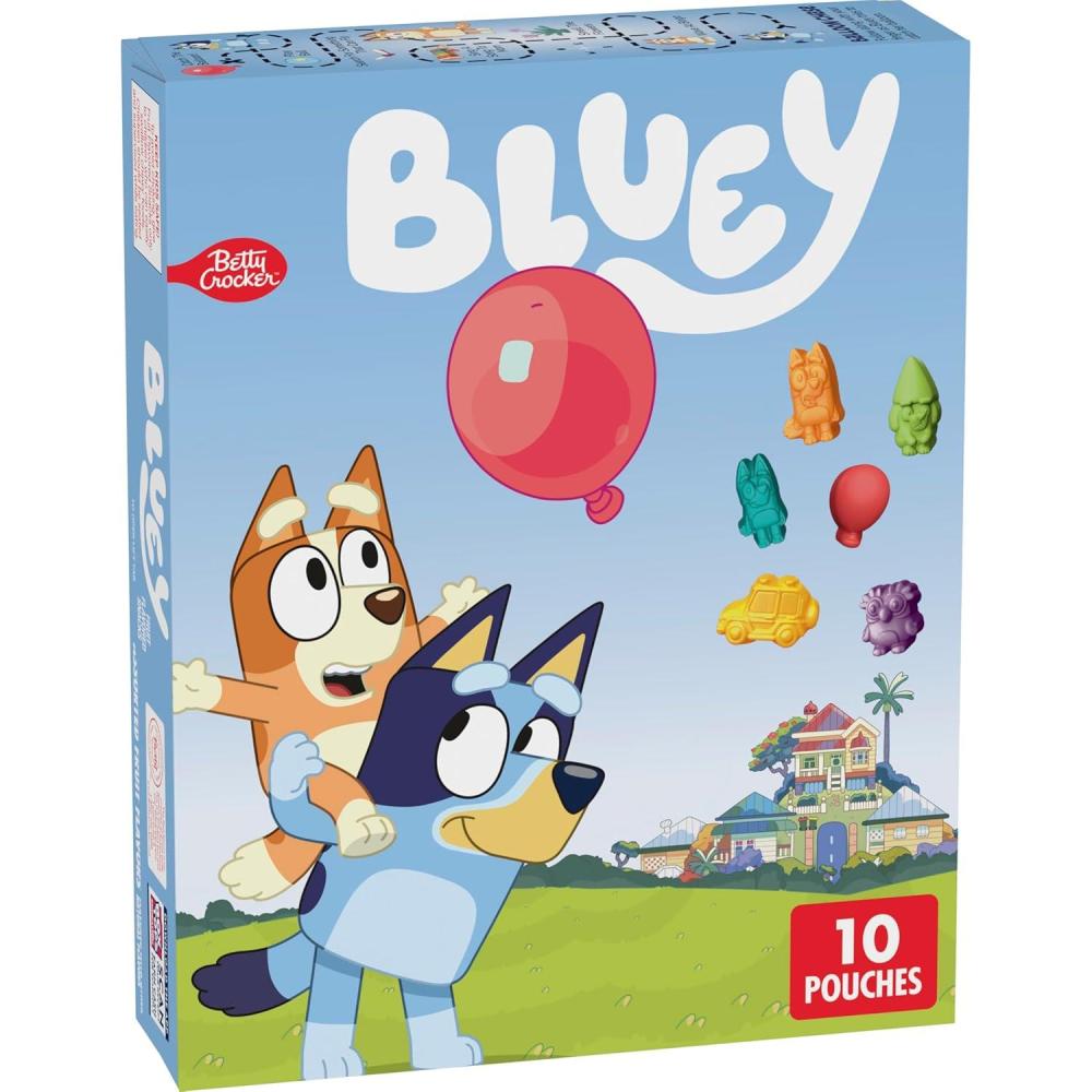 imageBluey Fruit Flavored Snacks Treat Pouches Gluten Free Snack 10 Ct 8 ozAssorted Fruit