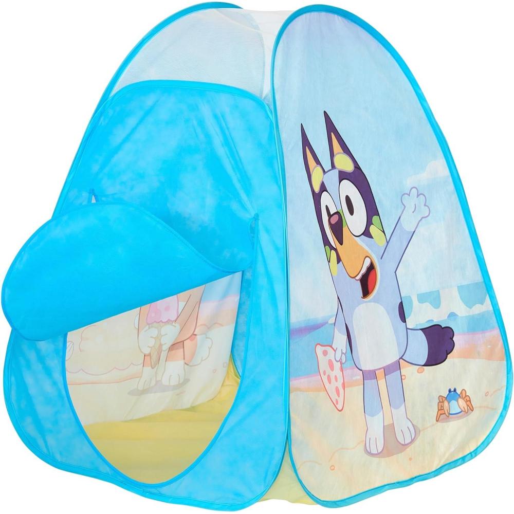 imageBluey Heeler 4WD PopUp Tent for Kids Easy Storage Pop Up Play Tent with Door Windscreen ampamp Peep Window Outdoor Toddler Playhouse for Ages 2Pop Up Play Tent