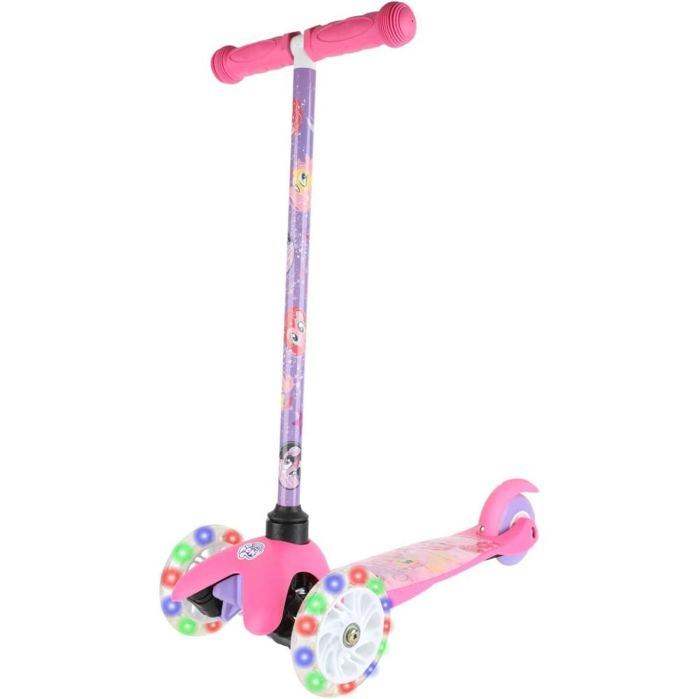 imageSelf Balancing Kick Scooter with Light Up Wheels Extra Wide Deck 3 Wheel Platform Foot Activated Brake 75 lbs Limit Kids ampamp Toddlers Girls or Boys for Ages 3 and UpMy Little Pony