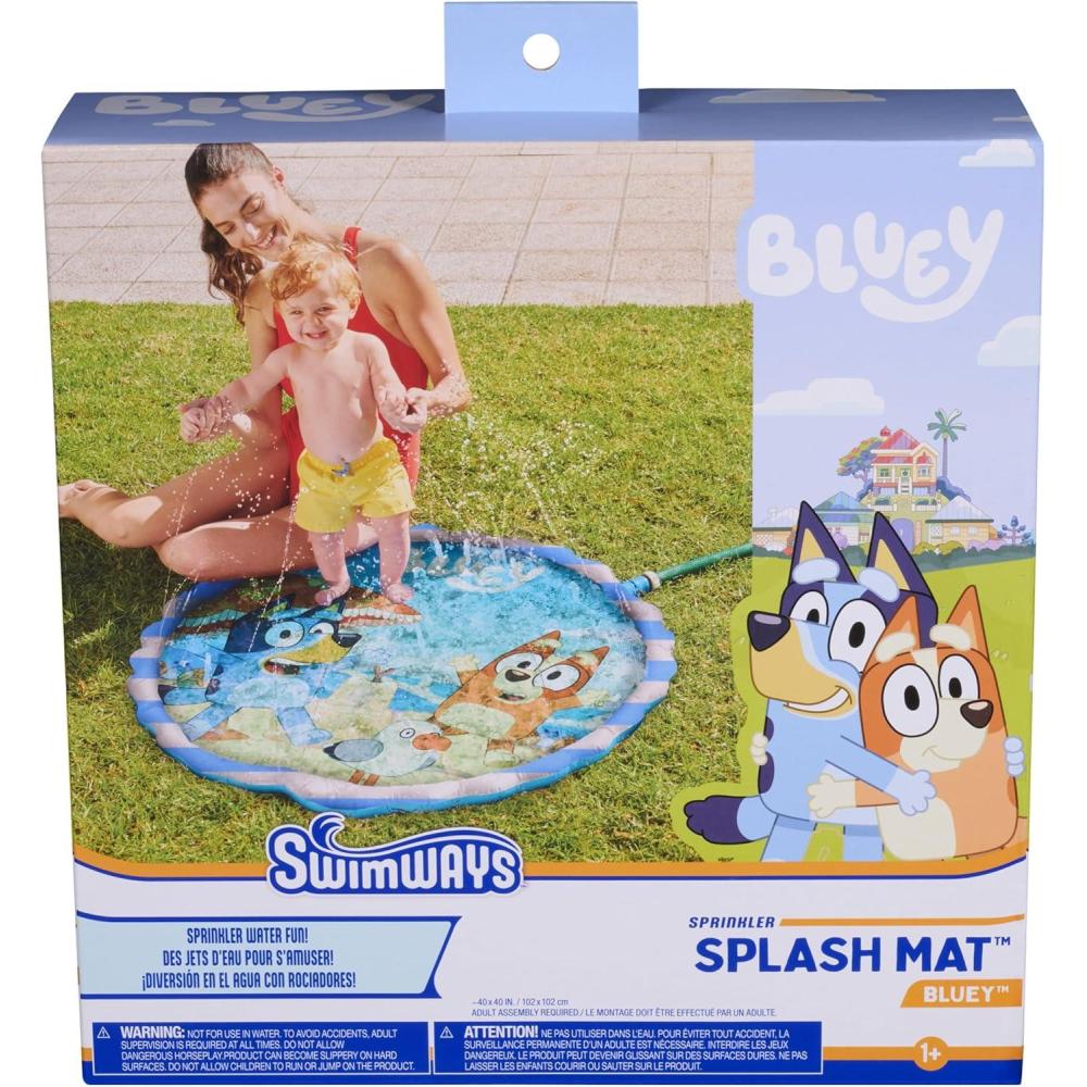 imageSwimWays Bluey Splash Mat Kids Splash Pad Outdoor Toys Bluey Party Supplies and Water Toys for Kids Ages 1 ampamp Up