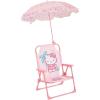 Idea Nuova Bluey Kids Outdoor Folding Beach Chair with Umbrella,Portable Camp Chair for Ages 3+, Lightweight & Compact for Beach, Camping, and Backyard(Hello Kitty)
