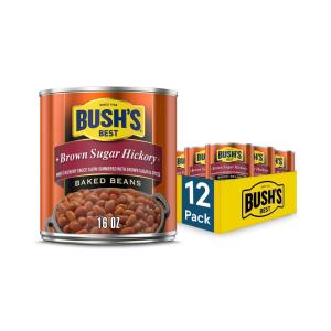 BUSH’S BEST 15.8 oz Canned Bluey Original Baked Beans, Source of Plant Based Protein and Fiber, Low Fat, Gluten Free, (Bluey), (Pack of 12)(Brown Sugar)