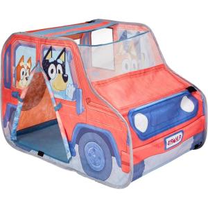 Bluey Heeler 4WD Pop-Up Tent for Kids, Easy Storage Pop Up Play Tent with Door, Windscreen, & Peep Window, Outdoor Toddler Playhouse for Ages 2+(Heeler 4WD Pop Up Play Tent)