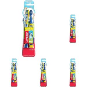 Colgate Bluey Extra Soft Toothbrush for Kids, Kids Toothbrush Pack with Built in Suction Cup Toothbrush Holder, Designed for Children Ages 2 and Up, Extra Soft Bristles, 2 Pack(2 Count (Pack of 5))