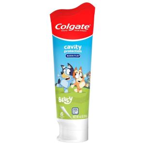 Colgate Kids Toothpaste with Fluoride, Anticavity & Cavity Protection Toothpaste, for Ages 2+, Bluey, Mild Bubble Fruit Flavor, 4.6 Ounce(Bubble Fruit)