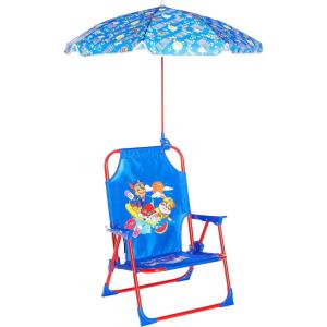 Idea Nuova Bluey Kids Outdoor Folding Beach Chair with Umbrella,Portable Camp Chair for Ages 3+, Lightweight & Compact for Beach, Camping, and Backyard(Paw Patrol)
