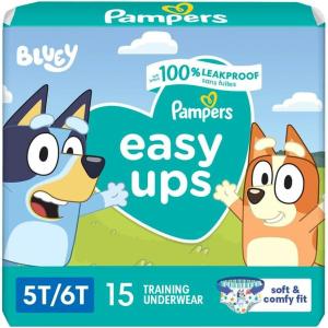 Pampers Training Pants – Easy Ups Boys & Girls Bluey – Size 6T-7T, 40 Count, Children’s Potty Underwear(5T-6T)