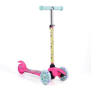 Self Balancing Kick Scooter with Light Up Wheels, Extra Wide Deck, 3 Wheel Platform, Foot Activated Brake, 75 lbs Limit, Kids & Toddlers Girls or Boys, for Ages 3 and Up(Barbie)
