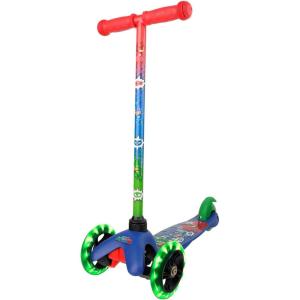 Self Balancing Kick Scooter with Light Up Wheels, Extra Wide Deck, 3 Wheel Platform, Foot Activated Brake, 75 lbs Limit, Kids & Toddlers Girls or Boys, for Ages 3 and Up(PJ Mask)