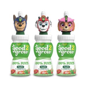 good2grow Apple Juice – 100% Juice Drinks for Kids, Fruit Juice No Sugar Added, 6 Fl Oz Juice Bottles with Spill-Proof Bluey Character Tops (3 Pack)(Paw Patrol)