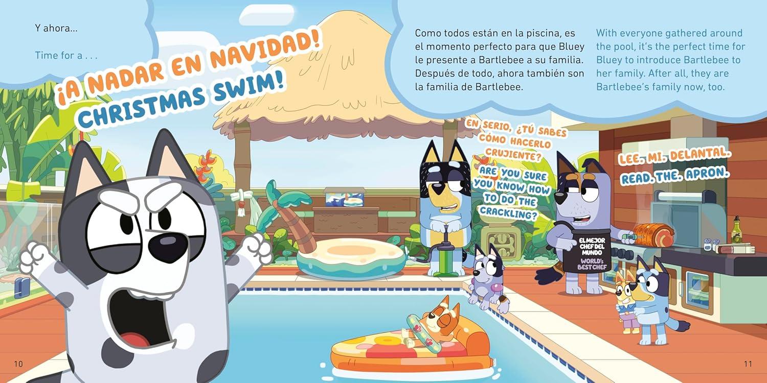 imageBluey Christmas SwimNadando en Navidad Bilingual EnglishSpanish Edition