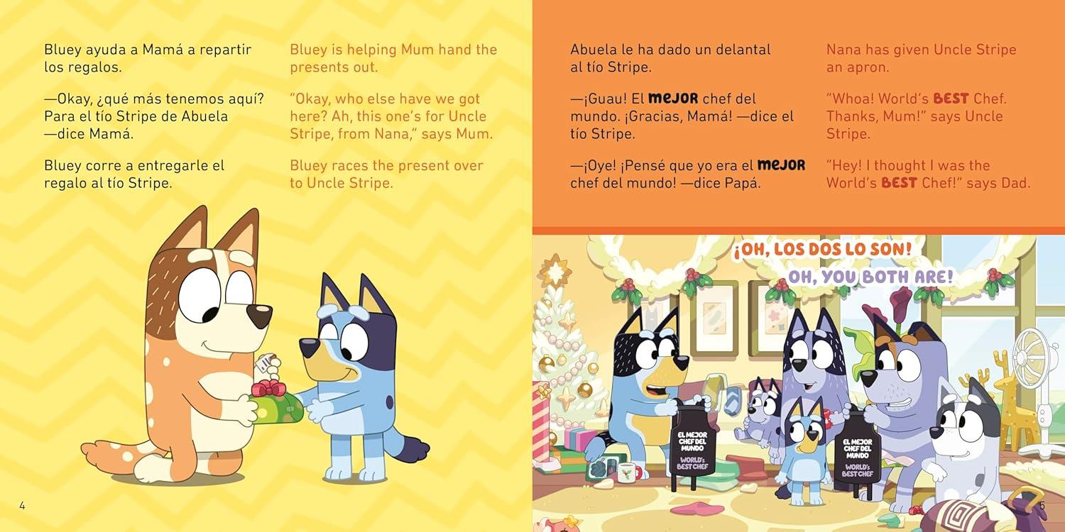 imageBluey Christmas SwimNadando en Navidad Bilingual EnglishSpanish Edition