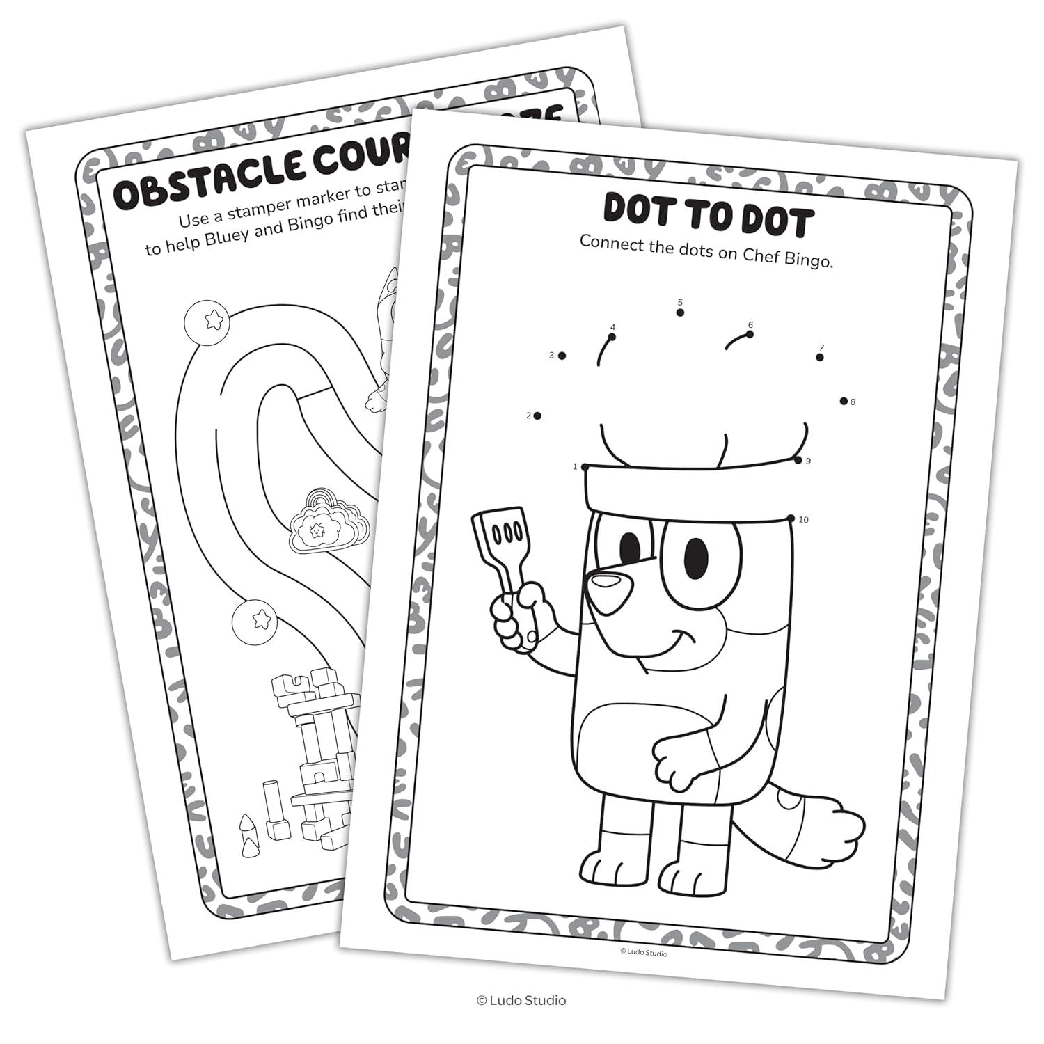 imageBluey Coloring Book Includes Stamper Markers and Stickers 48 Pages Coloring Fun with Bluey and Friends Creative Kids Activity Book by Bendon