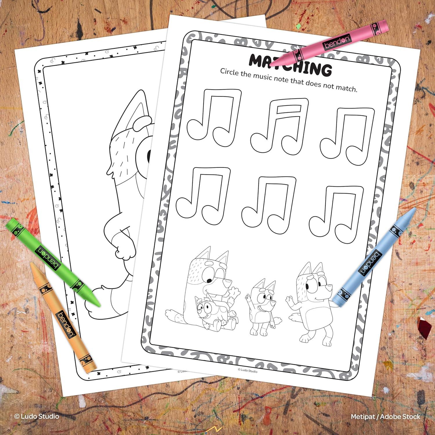 imageBluey Coloring Book with Crayons and Stickers Kids Activity Book Featuring Bluey and Bingo 48 Bluey Activity Pages Fun OntheGo Coloring Gift Set for Kids by Bendon