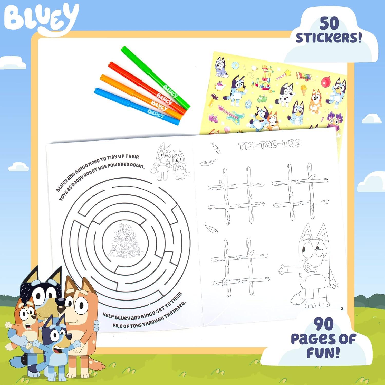 imageBluey Coloring ampamp Activity Book Coloring Book Activity for Kids Ages 3 ampamp Up Includes Stickers for KidsBluey Coloring Activity Book