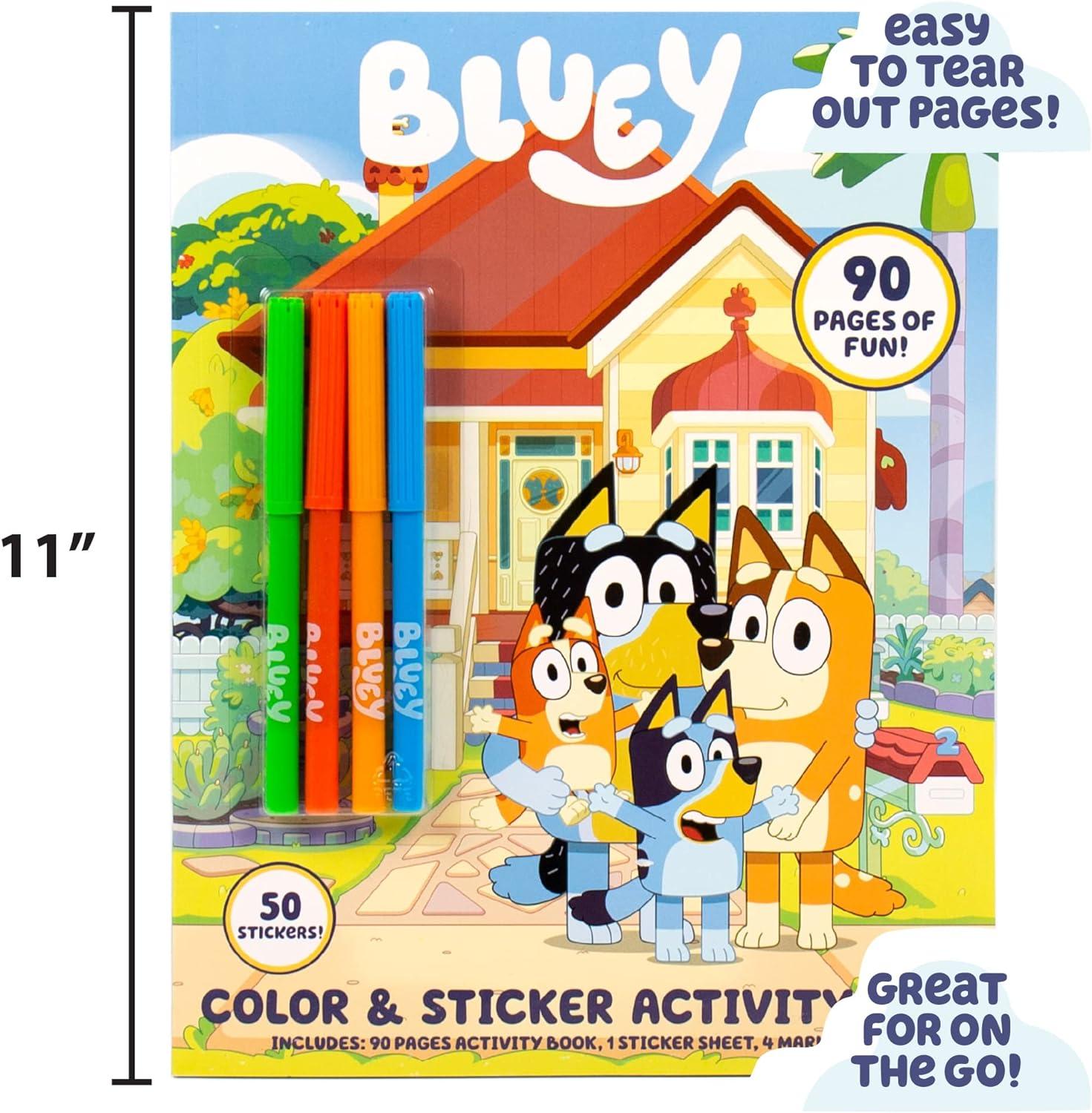 imageBluey Coloring ampamp Activity Book Coloring Book Activity for Kids Ages 3 ampamp Up Includes Stickers for KidsBluey Coloring Activity Book