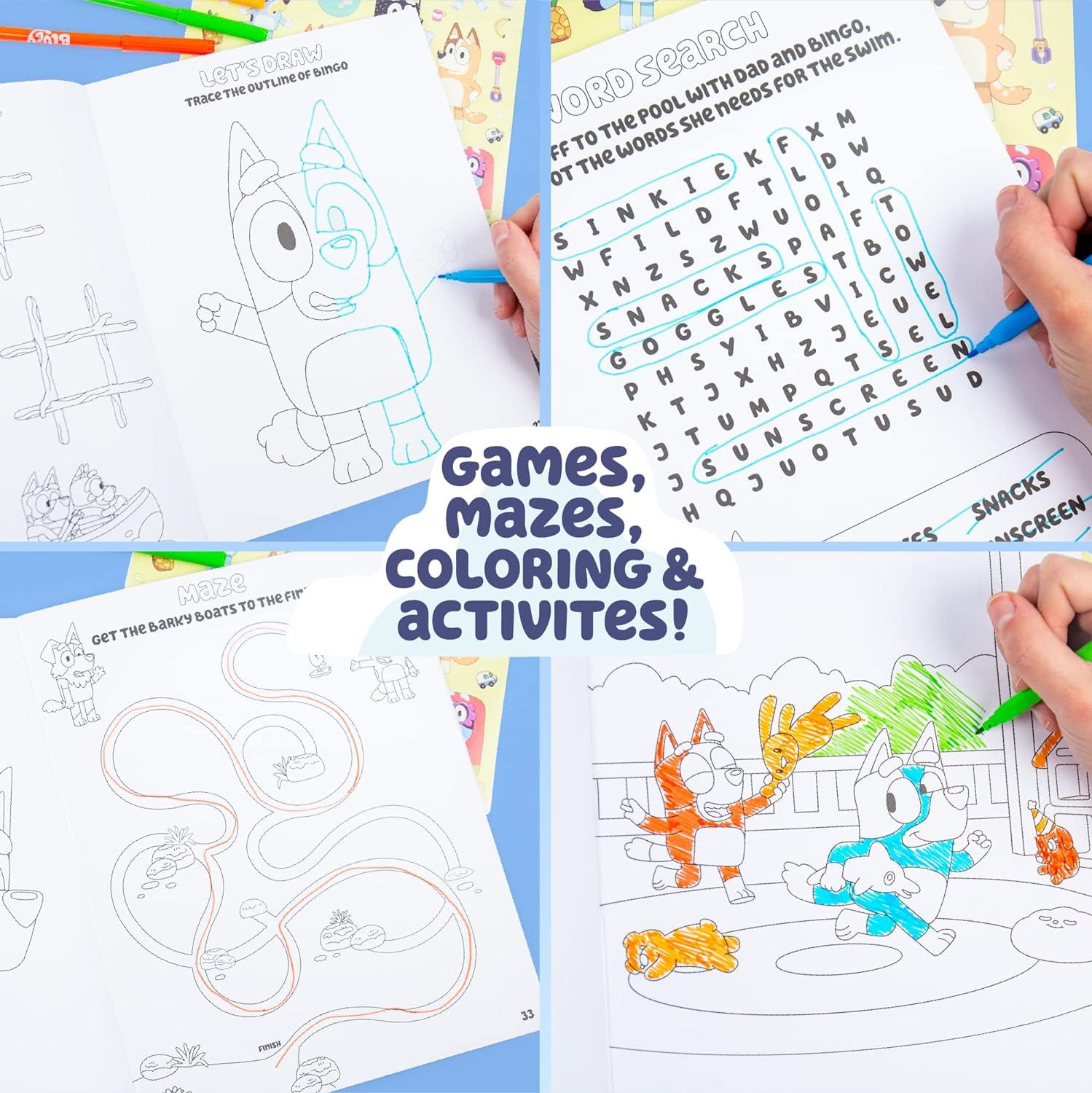 imageBluey Coloring ampamp Activity Book Coloring Book Activity for Kids Ages 3 ampamp Up Includes Stickers for KidsBluey Coloring Activity Book