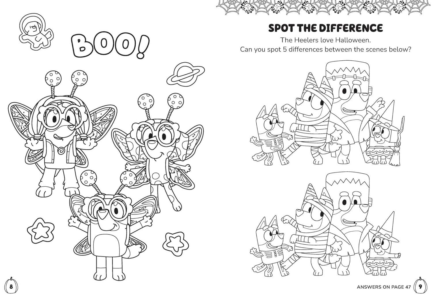 imageBluey Colortivity Happy Halloween Color ampamp Activity with Crayons