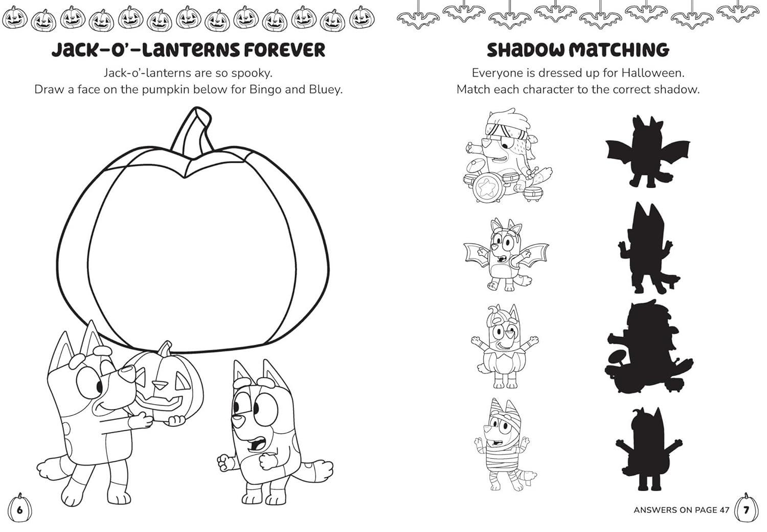 imageBluey Colortivity Happy Halloween Color ampamp Activity with Crayons