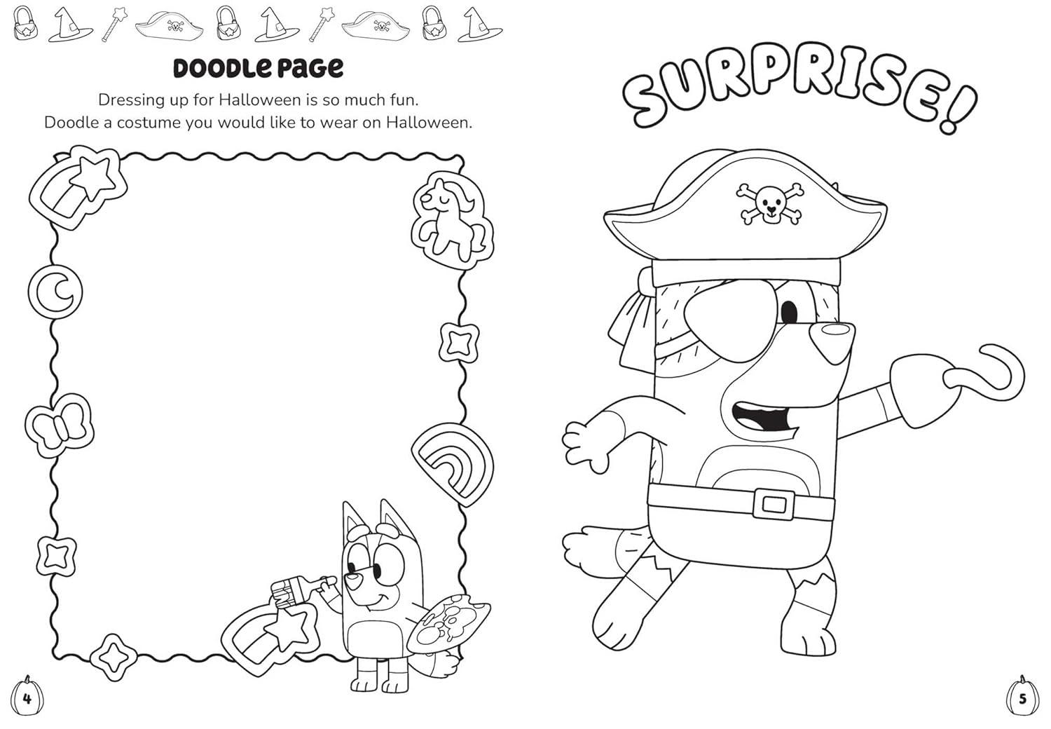 imageBluey Colortivity Happy Halloween Color ampamp Activity with Crayons
