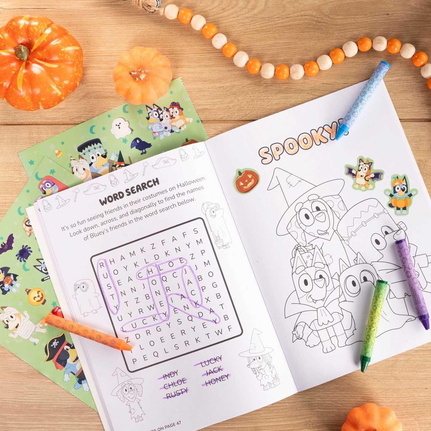 imageBluey Colortivity Happy Halloween Color ampamp Activity with Crayons