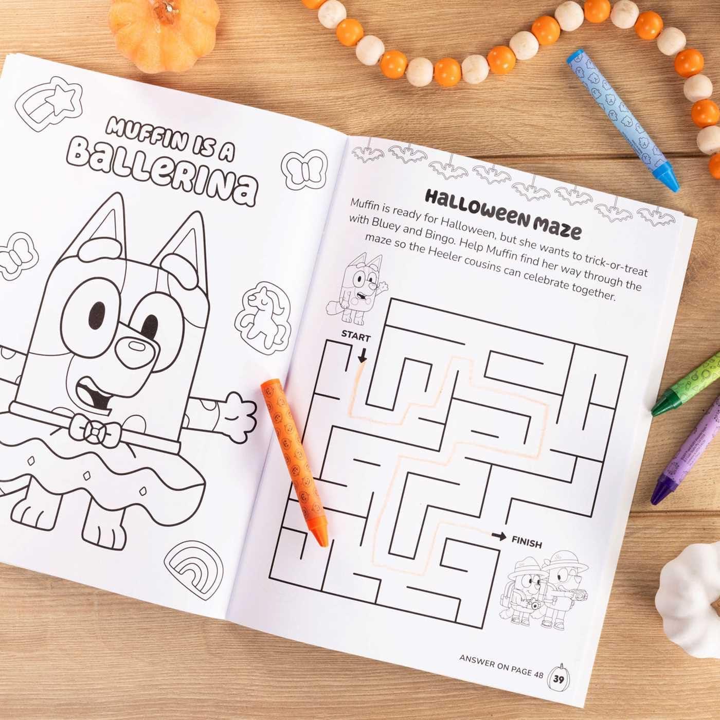 imageBluey Colortivity Happy Halloween Color ampamp Activity with Crayons