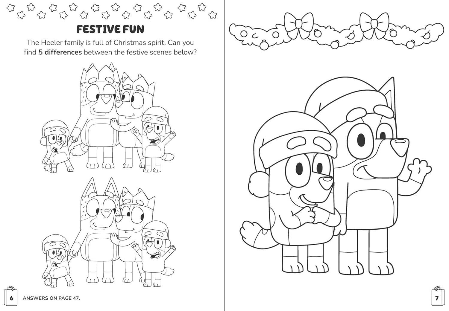 imageBluey Colortivity Hooray Christmas Color ampamp Activity with Twistable Crayons