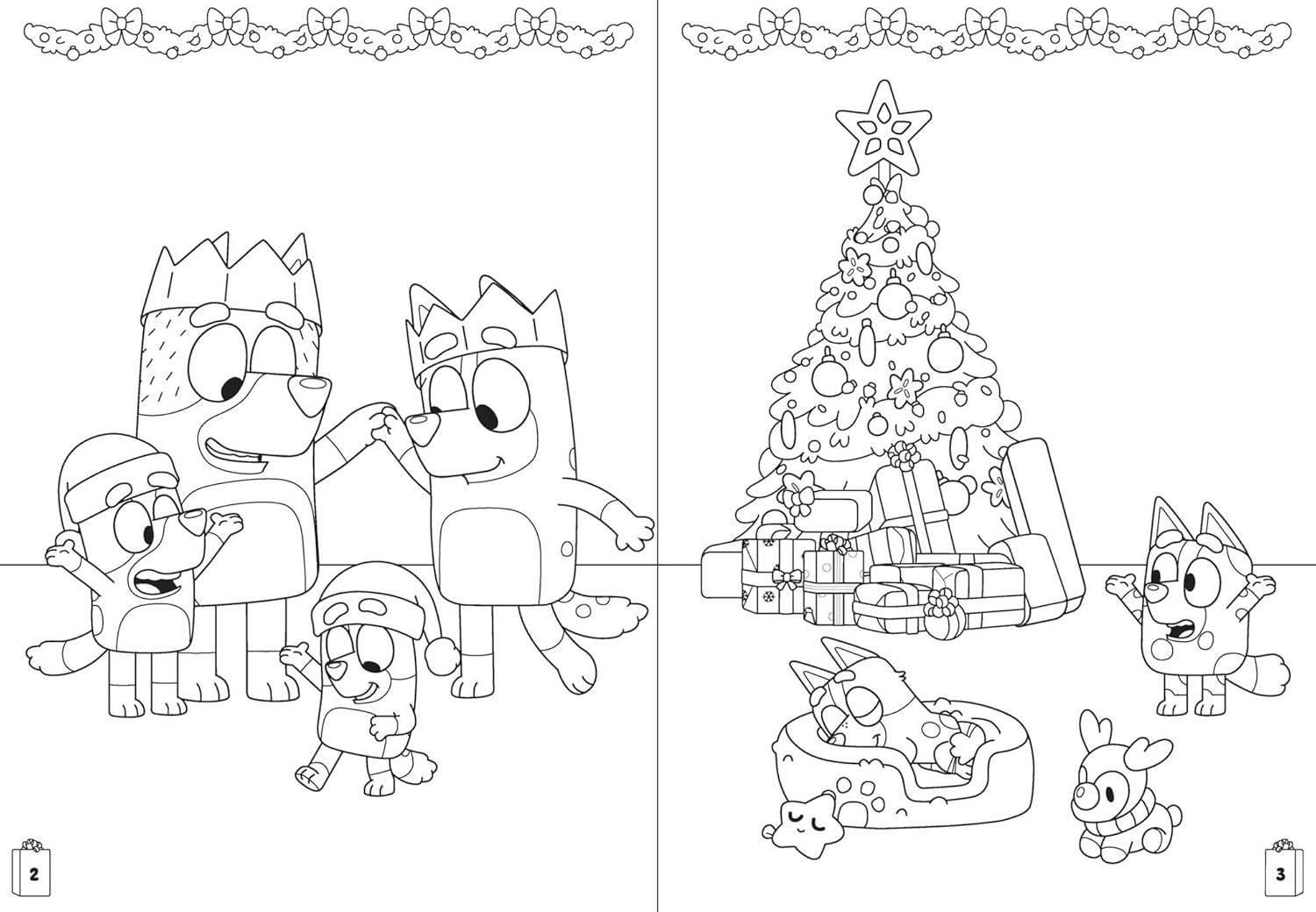 imageBluey Colortivity Hooray Christmas Color ampamp Activity with Twistable Crayons