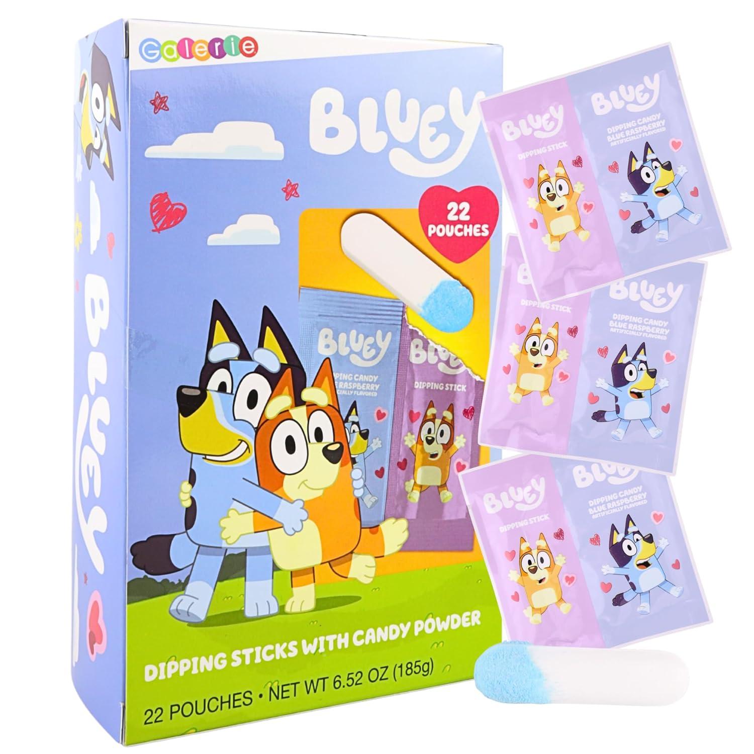 imageBluey Dipping Sticks with Candy Powder Classroom Exchange Kit Individual Packets for Party Favors 22 Pouches