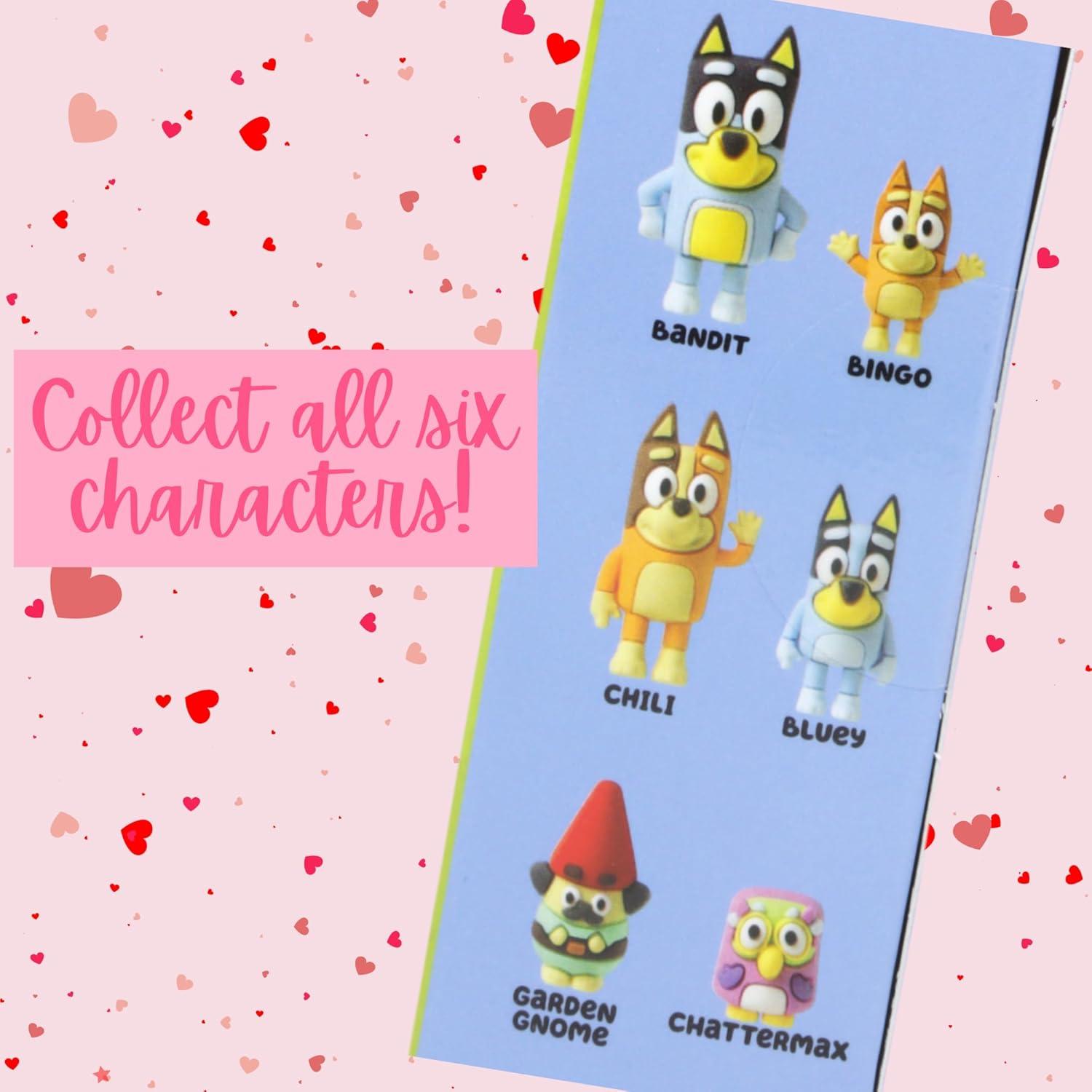 imageBluey Finders Keepers Valentines Box Individually Wrapped Hard Candies and Collectible Figurine 176 Ounces