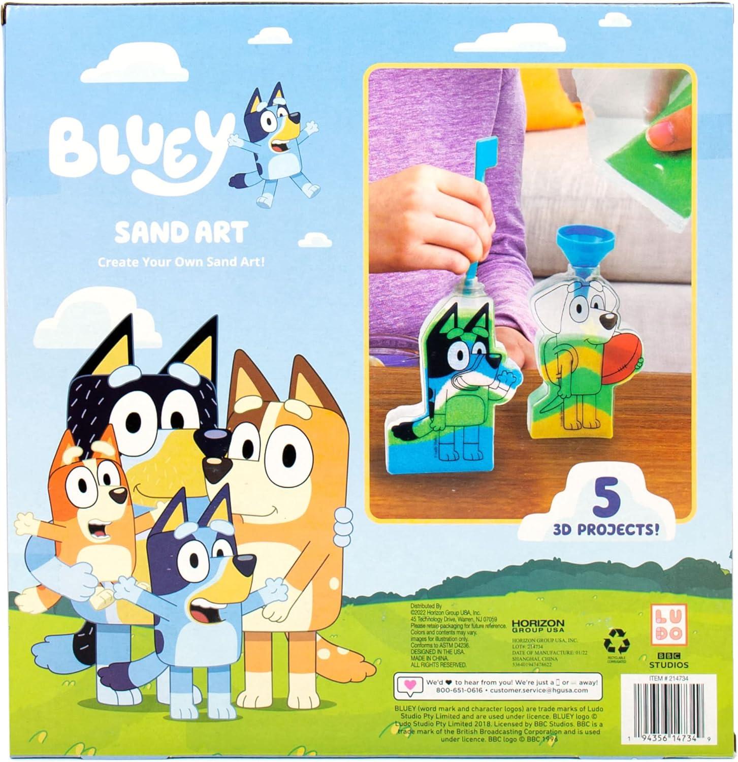 imageBluey Sand Art Kit Includes 5 Sand Art Bottles ampamp 7 Colored Sands Create Your Own Sand Art DIY Kit Fun Art Project for Kids Aged 6