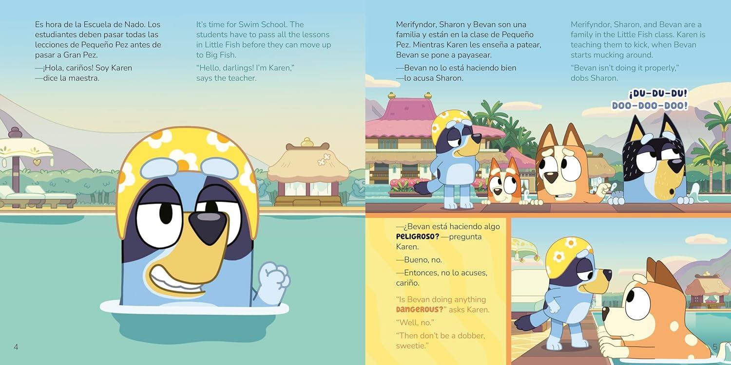 imageBluey Swim SchoolEscuela de nado Bilingual EnglishSpanish Edition Un libro bilinge