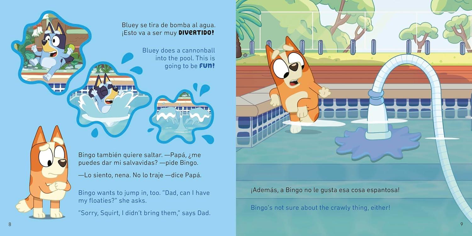 imageBluey The PoolLa piscina Bilingual EnglishSpanish Edition