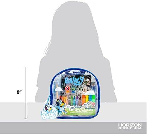 imageBluey Ultimate Activity Backpack 10 Activities Includes Backpack with 4 Sticker Suncatchers with 4 Suction Cups 4 Surprise Scratch Arts 2 Velvits Posters 1 Coloring Roll 4 Markers Kid Gifts