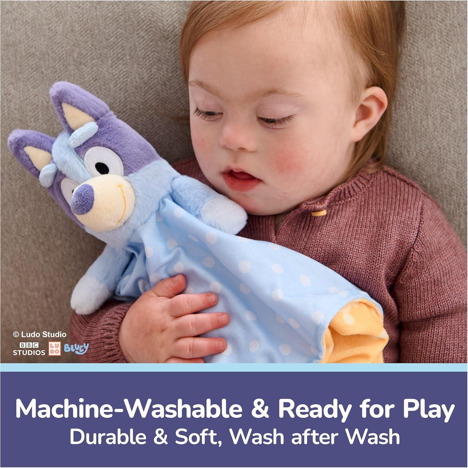 imageGUND Bluey Sustainably Soft Plush Lovey Made with Recycled Materials Baby Blanket with Stuffed Animal Blue 13