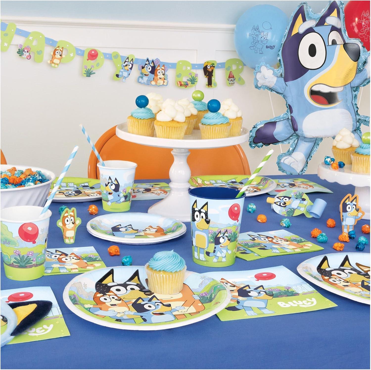 imageHOME ampamp HOOPLA Bluey Party Supplies Bluey Theme Birthday Party Round Paper Dinner Plates and Lunch Napkins 16 Plates and napkins