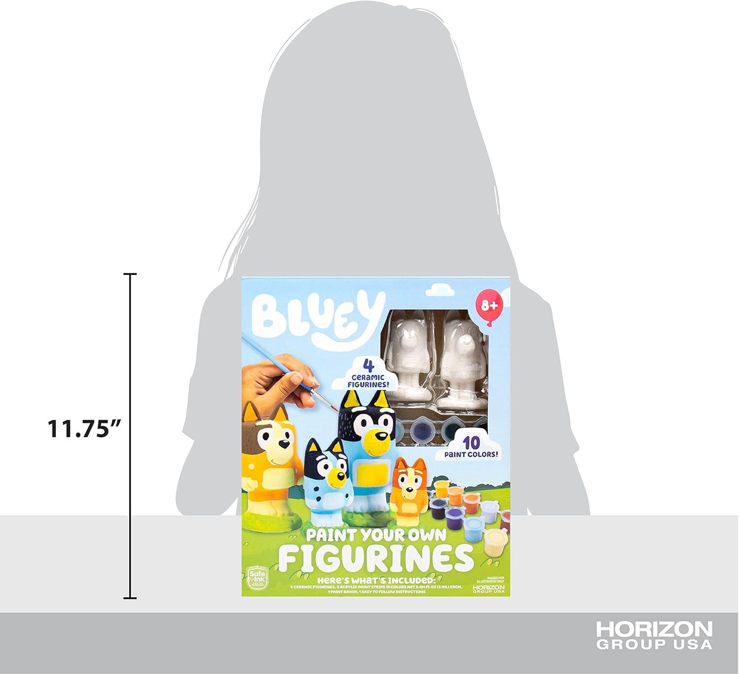 imageHorizon Group USA Bluey Paint Your Own Figurines Ceramic and Bingo Figurines for Kids to Paint Fun Painting Kit Creative Toys for Kids Great for Birthday Parties ampamp SleepoversMulti