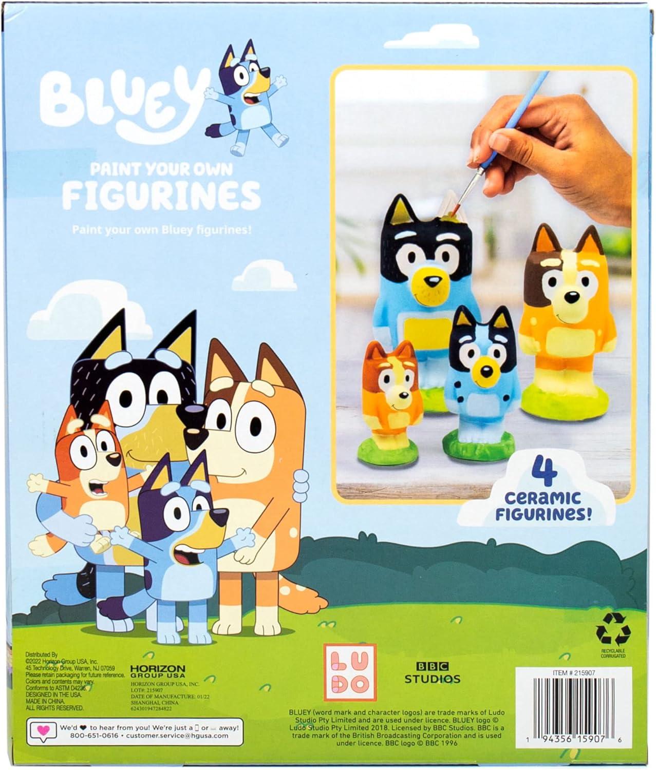 imageHorizon Group USA Bluey Paint Your Own Figurines Ceramic and Bingo Figurines for Kids to Paint Fun Painting Kit Creative Toys for Kids Great for Birthday Parties ampamp SleepoversMulti