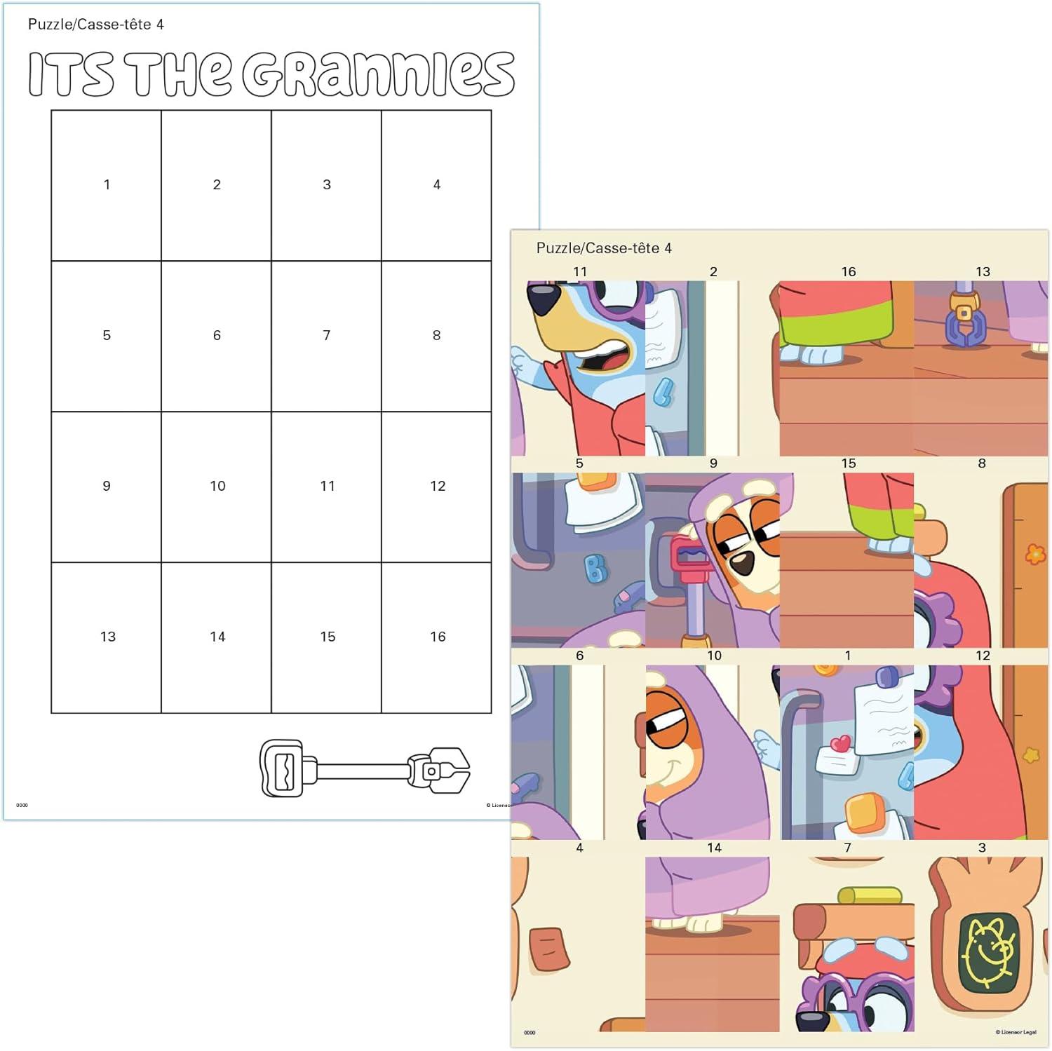 imageTrends International Bluey Bandit and Chilli Adventures Sticker Puzzle Pack 12 Puzzles 4 Boards Multicolor Beginner Ages 3