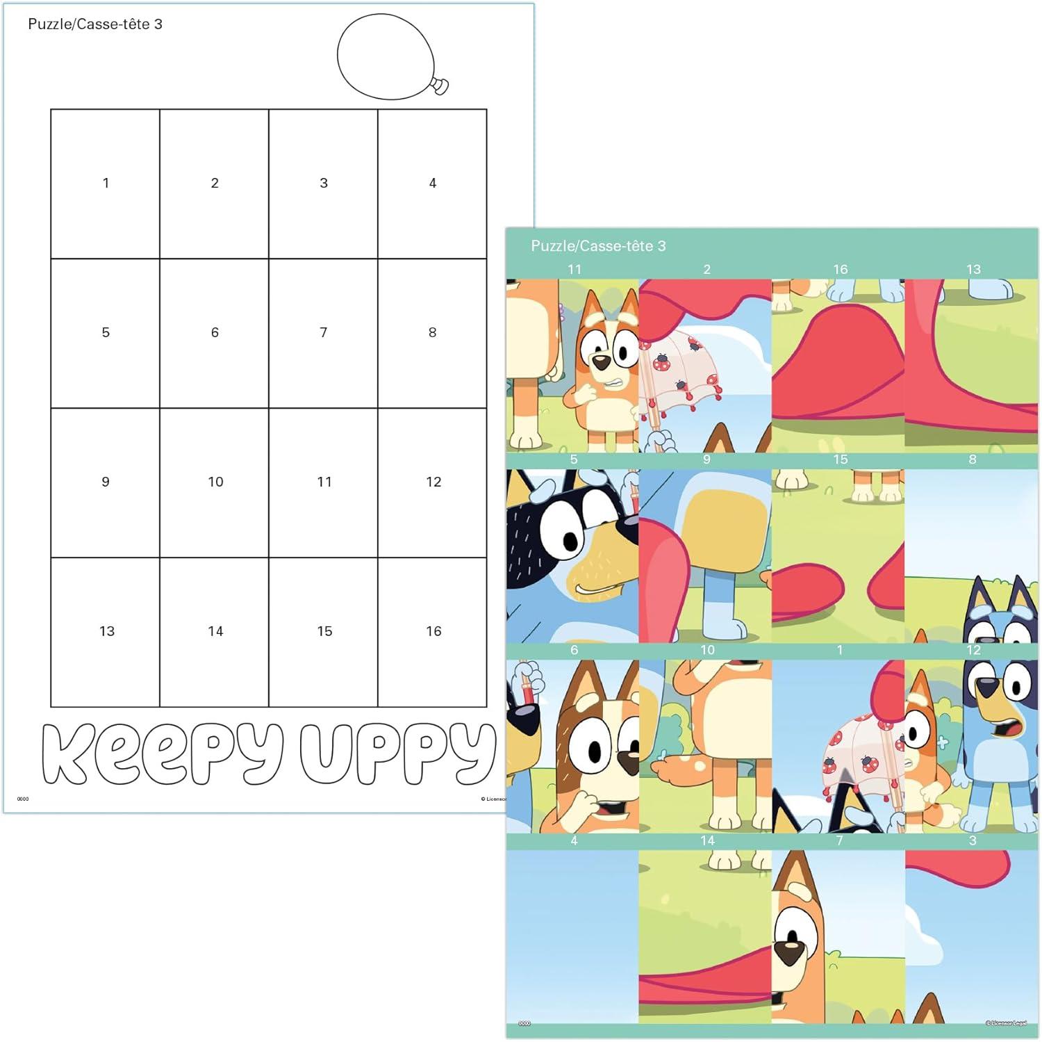 imageTrends International Bluey Bandit and Chilli Adventures Sticker Puzzle Pack 12 Puzzles 4 Boards Multicolor Beginner Ages 3