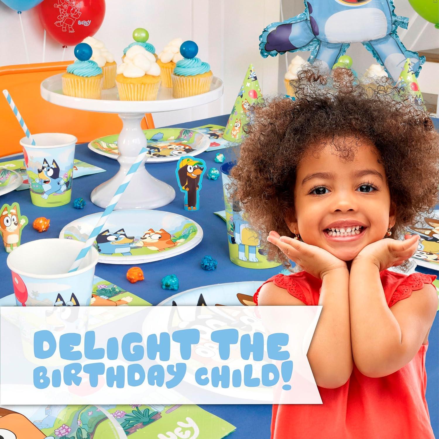 imageUnique Bluey Birthday Decorations Bluey Party Decorations Serves 16 Officially Licensed Tablecover Plates Cups Napkins Forks Button