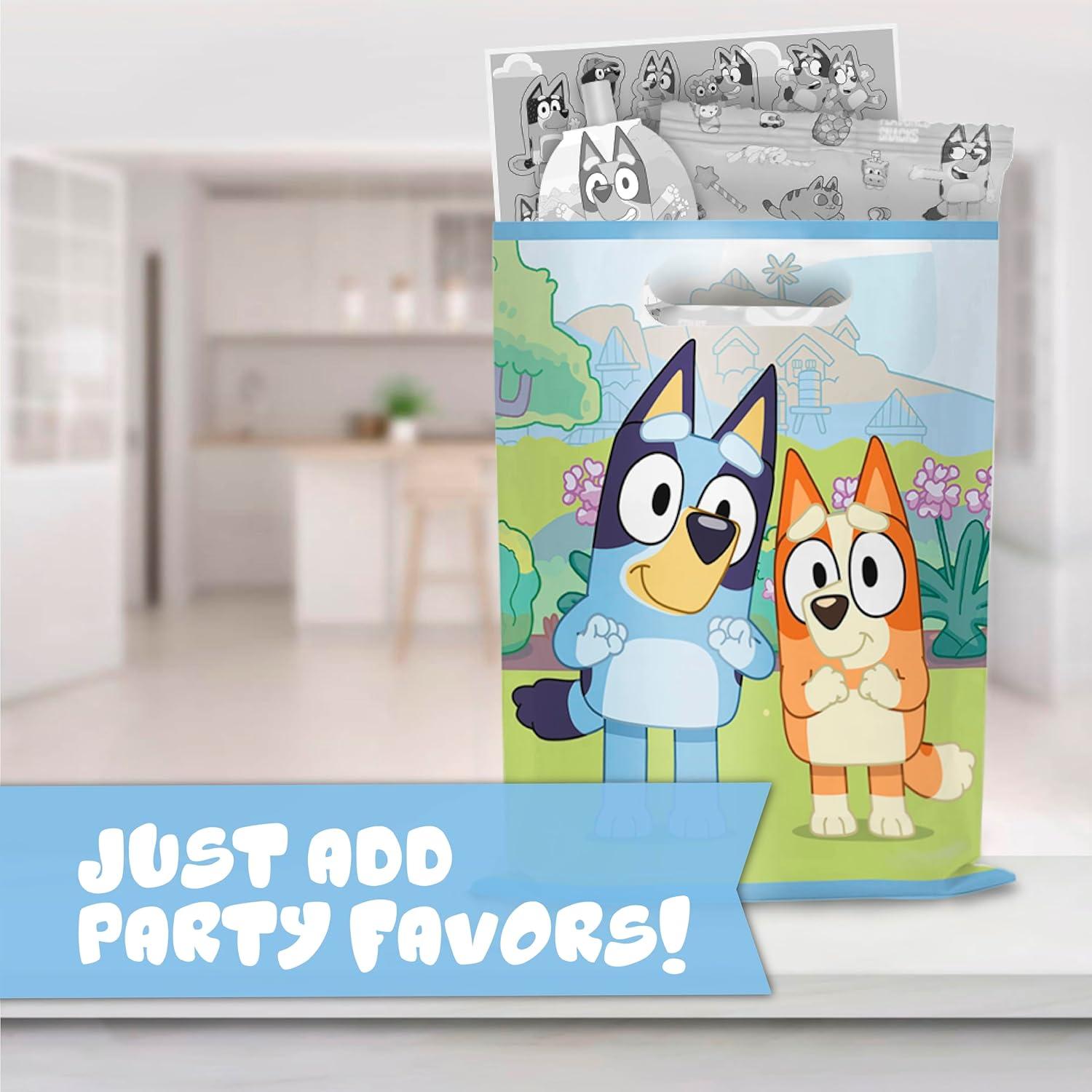 imageUnique Bluey Goodie Bags for Party Favors 16 Pack Bluey Birthday Decorations and Party Supplies