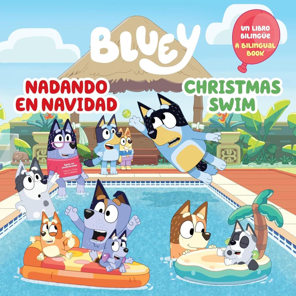 imageBluey Christmas SwimNadando en Navidad Bilingual EnglishSpanish Edition